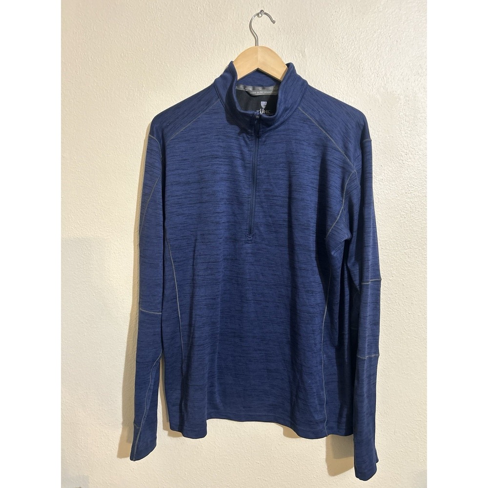 KUHL Mens Alloy 1/4 Zip Pullover Hiking Outdoor Top Base Layer Blue XL